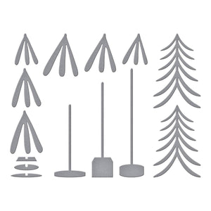 Whimsical Bottle Brush Trees Etched Dies by Simon Hurley