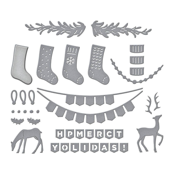Mantel Village and Decorations Etched Dies Bundle by Simon Hurley