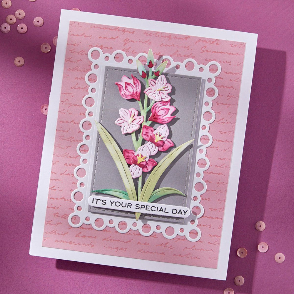 Layered Gladiolus Etched Dies by Lisa Horton