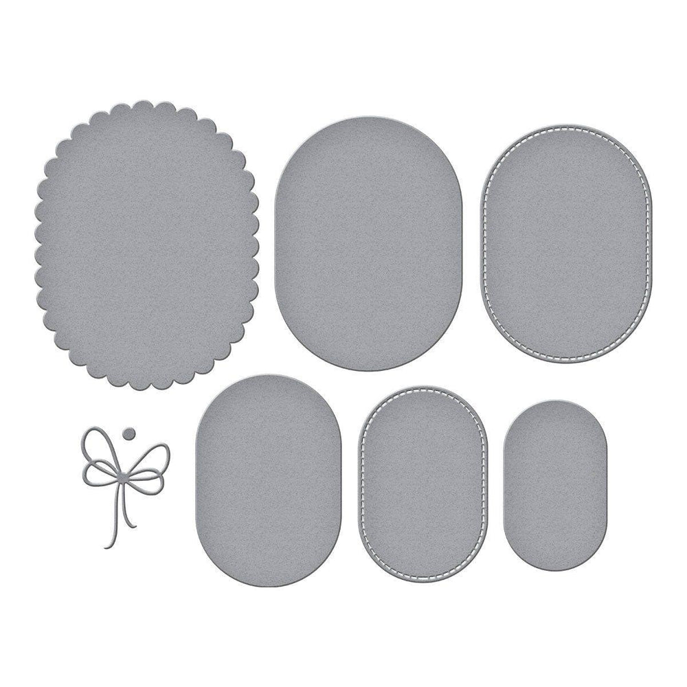 Scallop and Stitched Edge Ovals Etched Dies by Lisa Horton