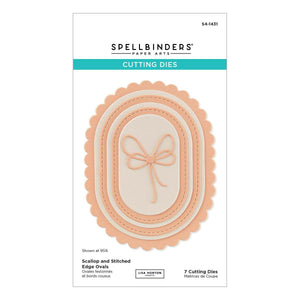 Scallop and Stitched Edge Ovals Etched Dies by Lisa Horton