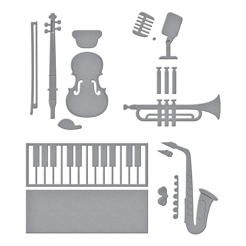 Mini Musical Instruments Etched Dies by Bibi Cameron