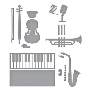Mini Musical Instruments Etched Dies by Bibi Cameron