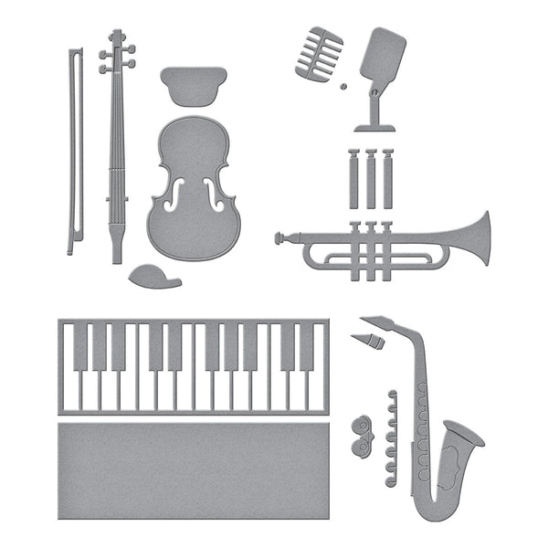 Mini Musical Instruments Etched Dies by Bibi Cameron