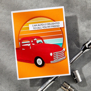 Cruisin' By Sentiments Clear Stamp & Die Set by Mindy Eggen