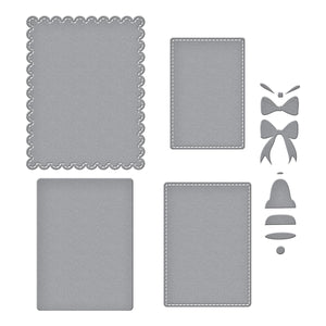 Bow & Bell Scallop Frame Etched Dies by Lisa Horton
