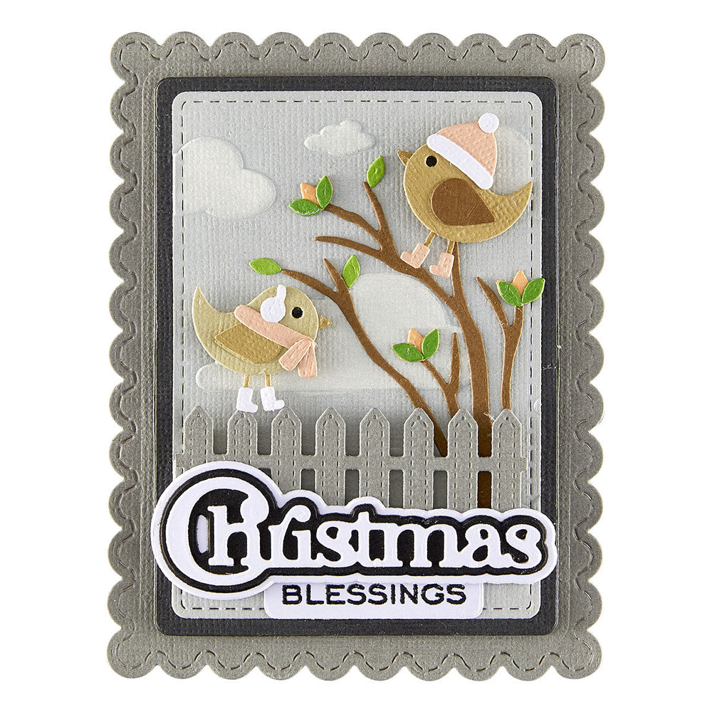 Bow & Bell Scallop Frame Etched Dies by Lisa Horton