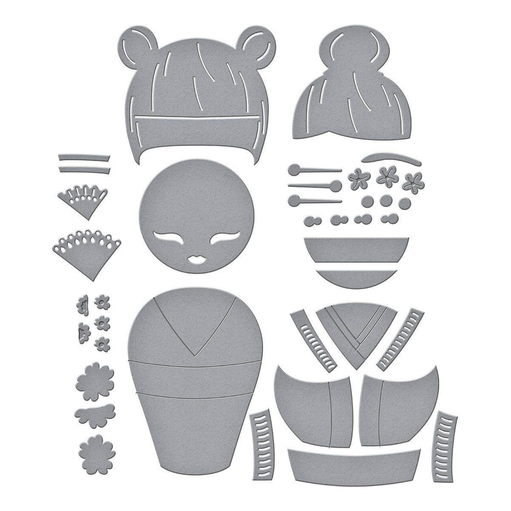Kokeshi Dolls Etched Dies by Alex Syberia Designs