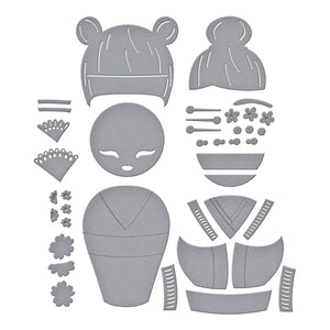 Kokeshi Dolls Etched Dies by Alex Syberia Designs
