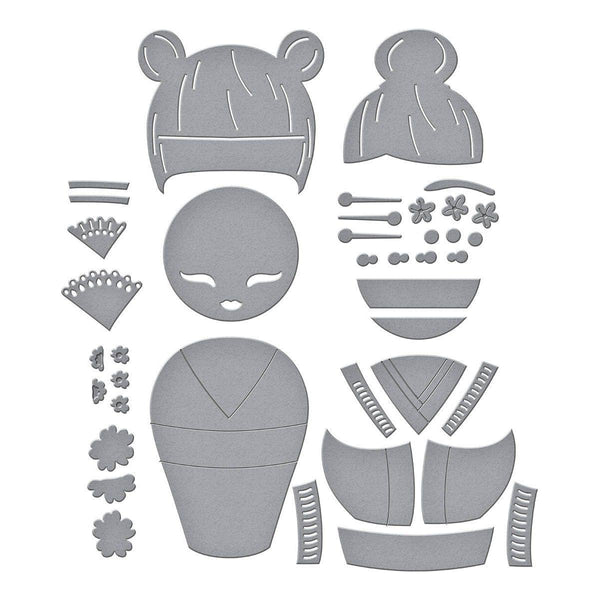 Kokeshi Dolls Etched Dies by Alex Syberia Designs