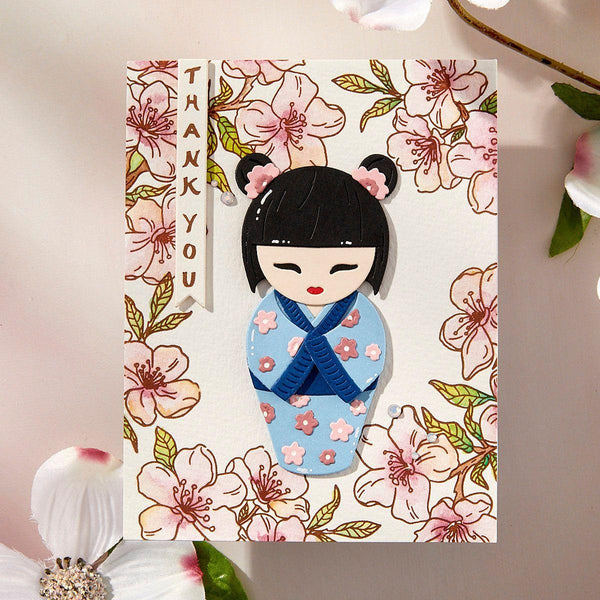 Kokeshi Dolls Etched Dies by Alex Syberia Designs
