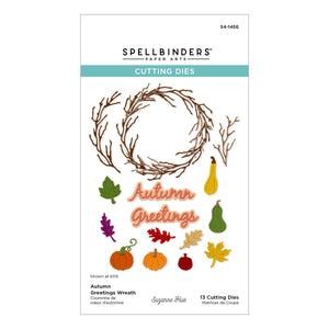 Autumn Greetings Wreath Etched Dies by Suzanne Hue