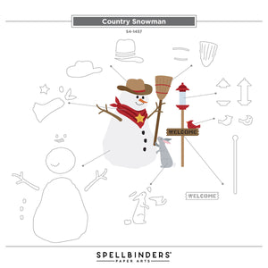 Country Snowman Etched Dies by Annie Williams