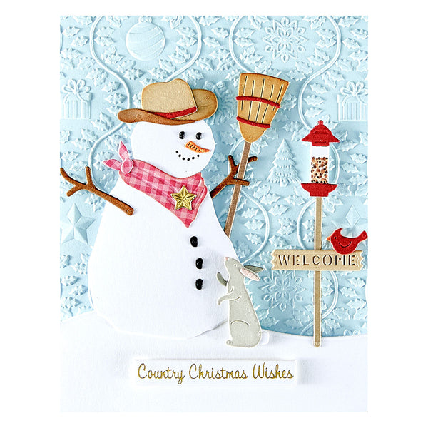 Country Snowman Etched Dies by Annie Williams