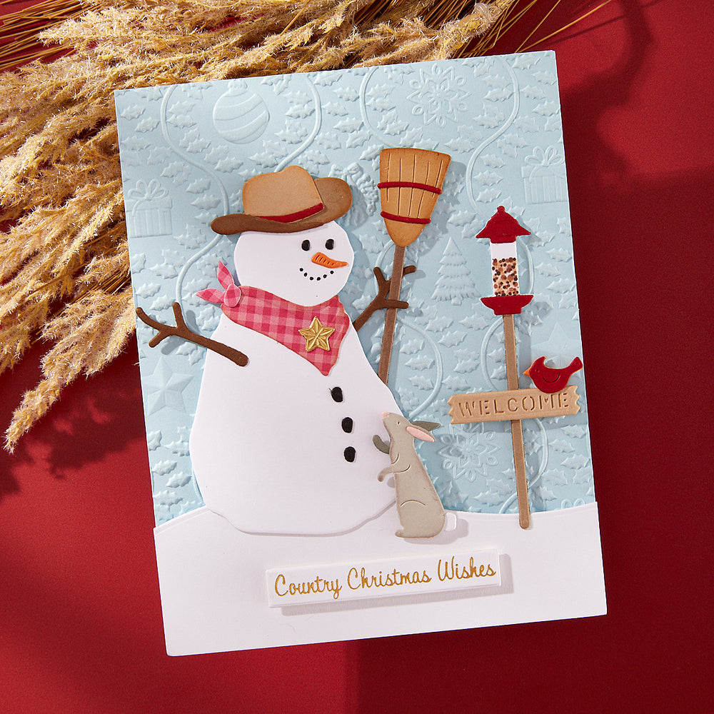 Country Snowman Etched Dies by Annie Williams