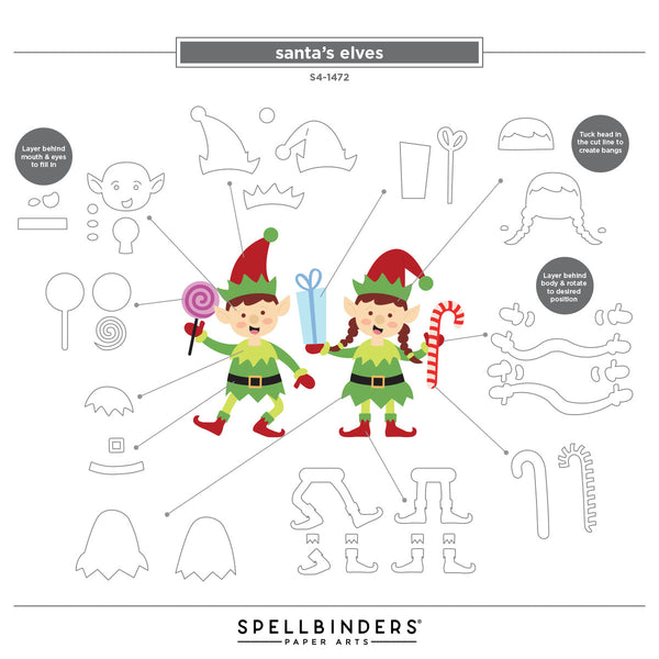 Santa's Elves Etched Dies by Simon Hurley