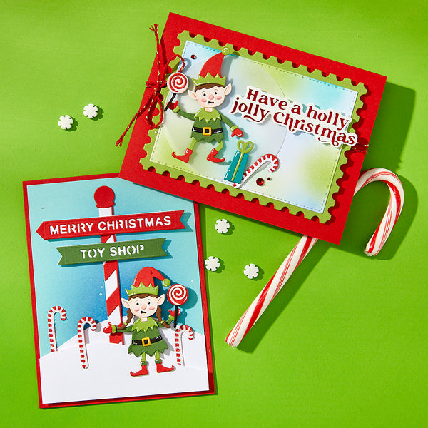 Santa's Elves Etched Dies by Simon Hurley