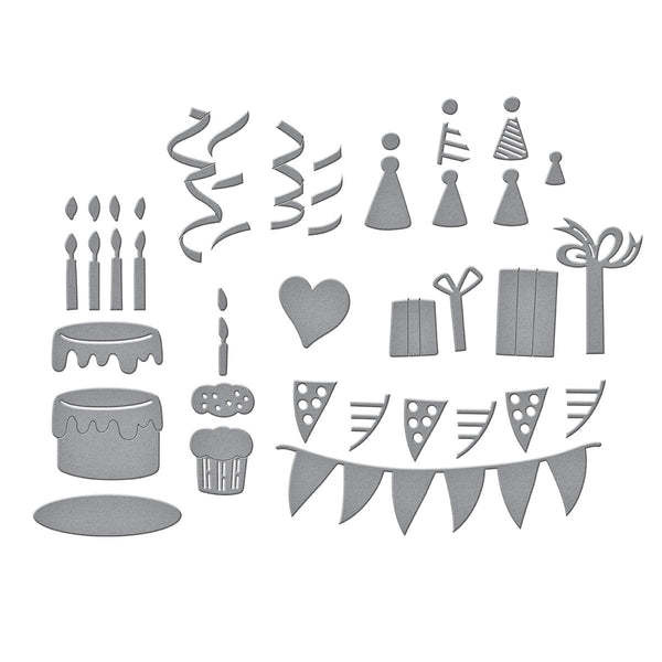Classic Pooh Birthday Accessories Etched Dies by Simple Stories