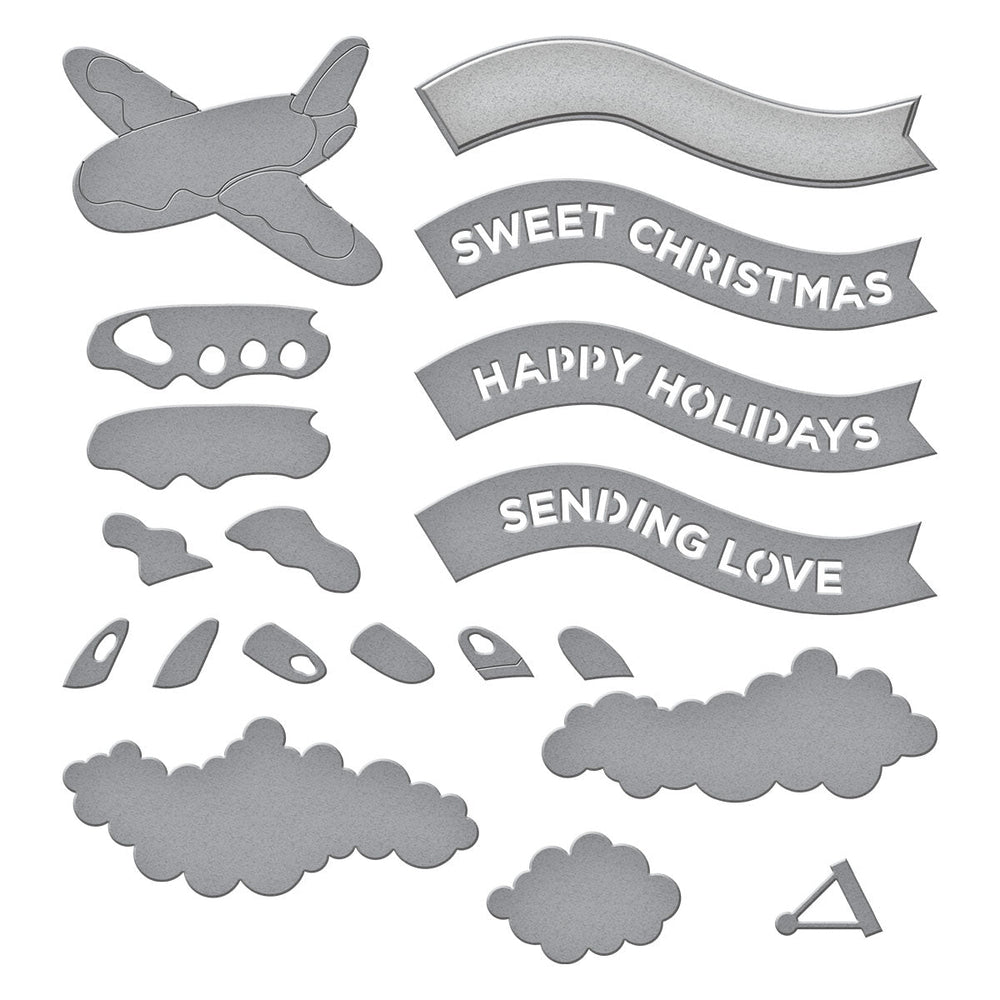 Gingerbread Plane & Banners Etched Dies by Stamperia