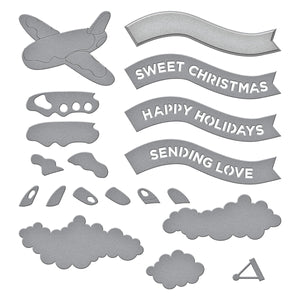 Gingerbread Plane & Banners Etched Dies by Stamperia