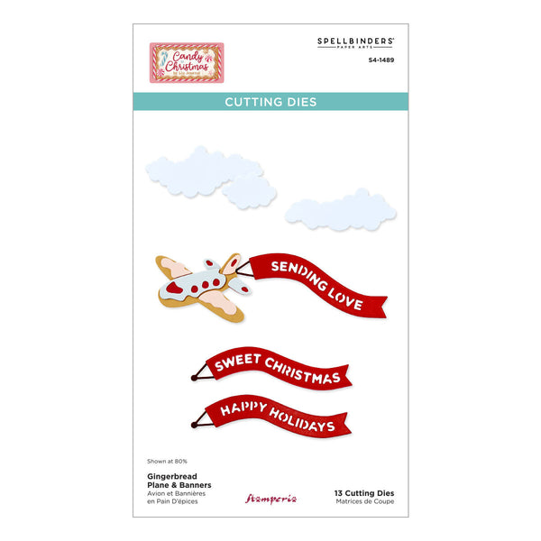 Gingerbread Plane & Banners Etched Dies by Stamperia