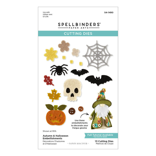 Autumn & Halloween Embellishments Etched Dies by Sandi MacIver
