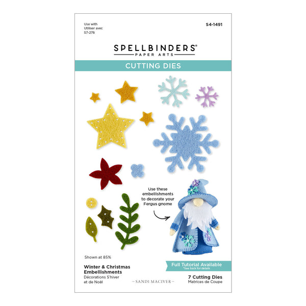 Winter & Christmas Embellishments Etched Dies by Sandi MacIver