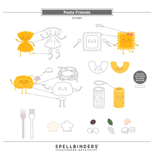Pasta Friends Etched Dies
