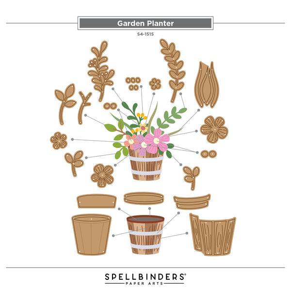 Garden Planter Etched Dies by Lisa Horton