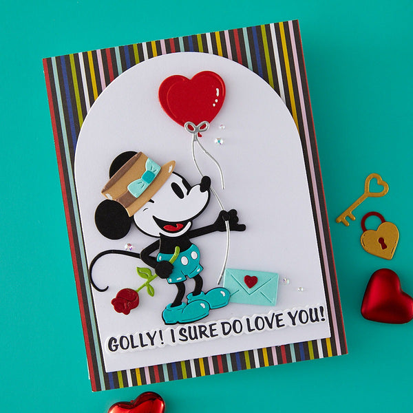 Classic Mouse Love Sentiments Press + Foil Plate & Die Set