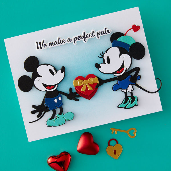 Classic Mouse Love Sentiments Press + Foil Plate & Die Set