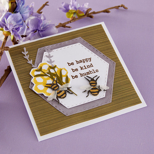 Simple Vintage Lavender Fields Hexagons Etched Dies with Simple Stories
