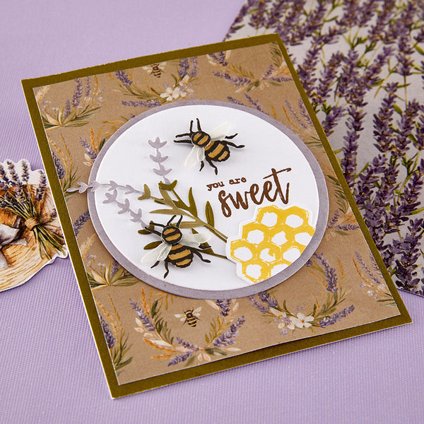 Simple Vintage Lavender Fields Hexagons Etched Dies with Simple Stories