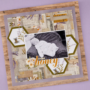 Simple Vintage Lavender Fields Hexagons Etched Dies with Simple Stories