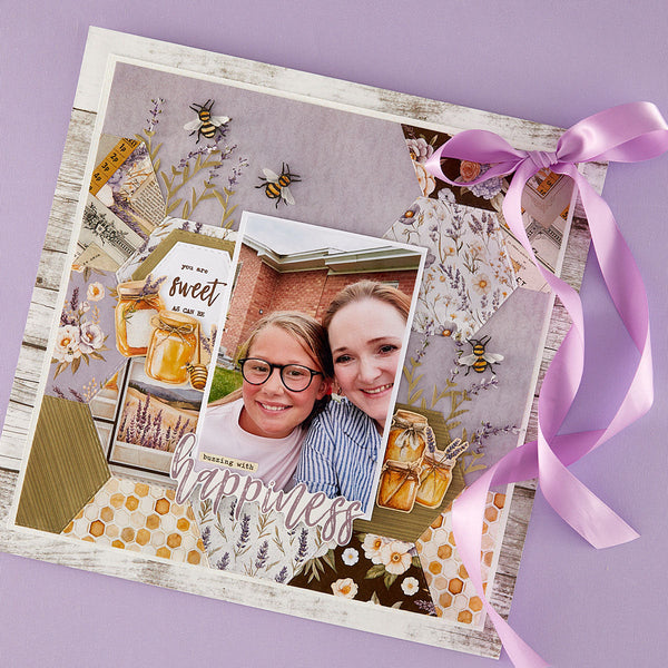 Simple Vintage Lavender Fields Hexagons Etched Dies with Simple Stories