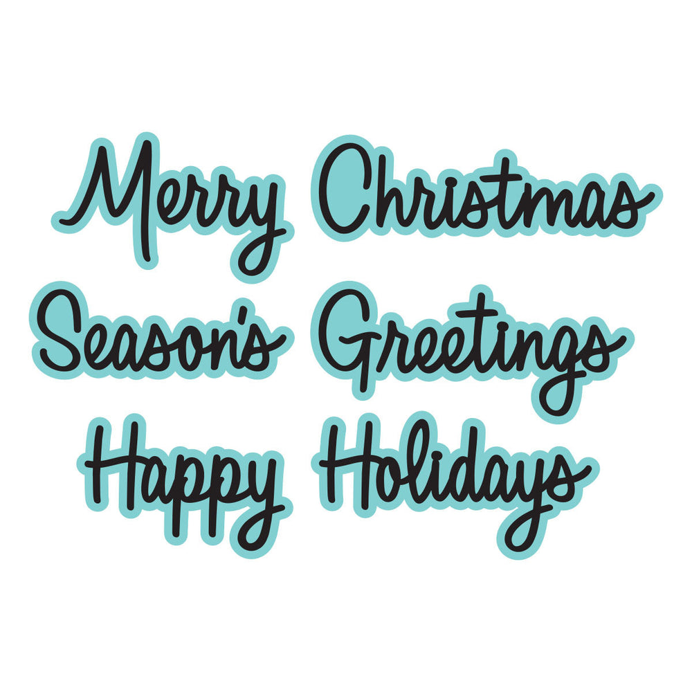 Merry Greetings Etched Dies