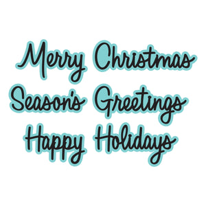 Merry Greetings Etched Dies