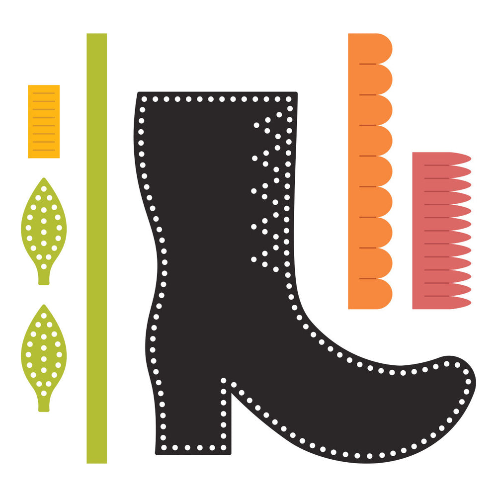 Felt Harvest Witch Boot Etched Dies by Nichol Spohr