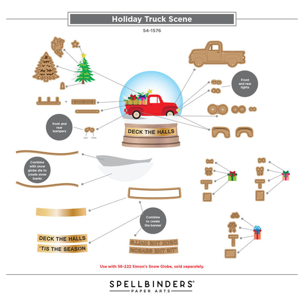 Holiday Truck Scene Etched Dies by Simon Hurley