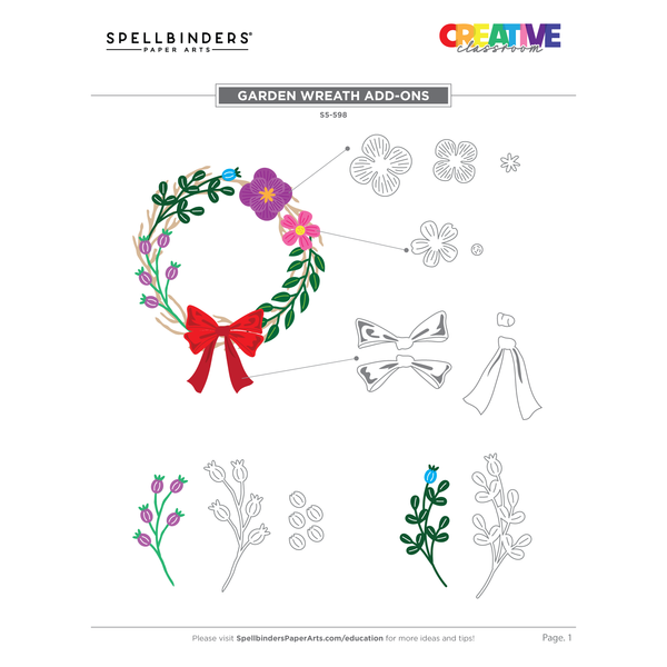 Garden Wreath Add-Ons Etched Dies by Suzanne Hue