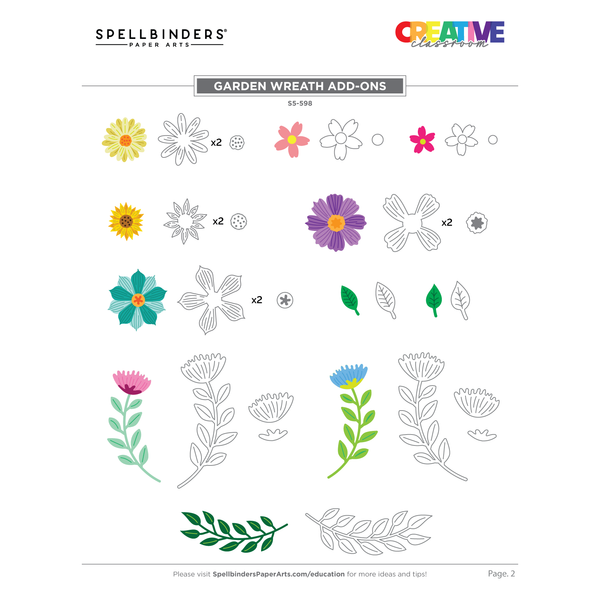 Garden Wreath Add-Ons Etched Dies by Suzanne Hue