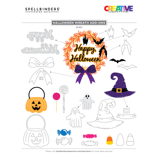 Halloween Wreath Add-Ons Etched Dies by Suzanne Hue