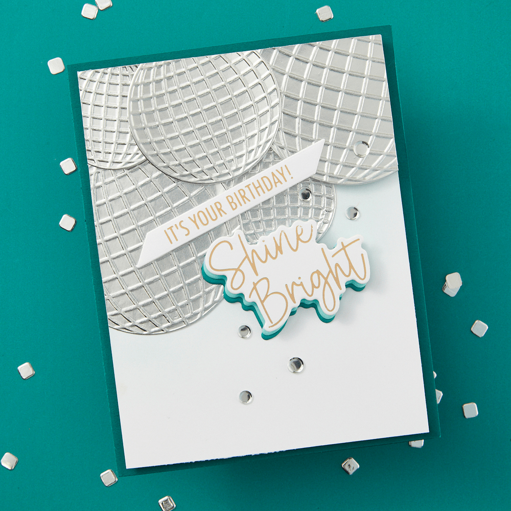 Sparkle On Sentiments Press Plate & Die Set from the Shine Bright Collection by Carissa Wiley