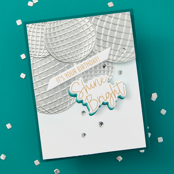 Sparkle On Sentiments Press Plate & Die Set from the Shine Bright Collection by Carissa Wiley