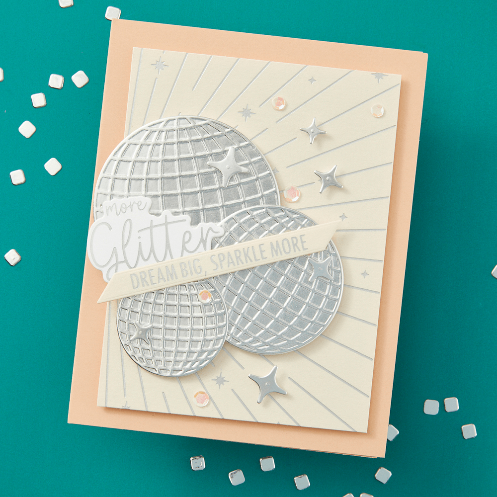 Sparkle On Sentiments Press Plate & Die Set from the Shine Bright Collection by Carissa Wiley