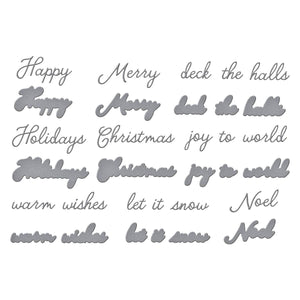 Handwritten Holiday Sentiments Etched Dies by Simon Hurley