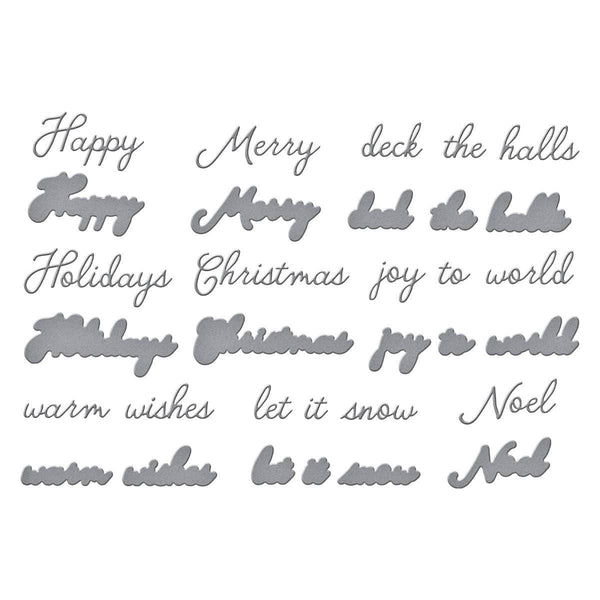 Handwritten Holiday Sentiments Etched Dies by Simon Hurley
