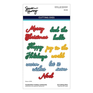 Handwritten Holiday Sentiments Etched Dies by Simon Hurley