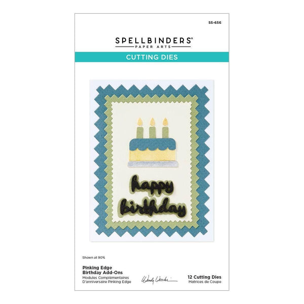 Pinking Edge Birthday Add-Ons Etched Dies by Wendy Vecchi