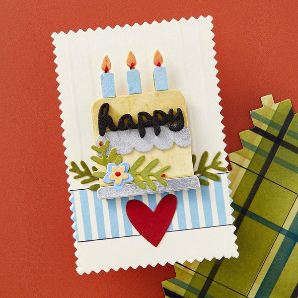 Pinking Edge Birthday Add-Ons Etched Dies by Wendy Vecchi
